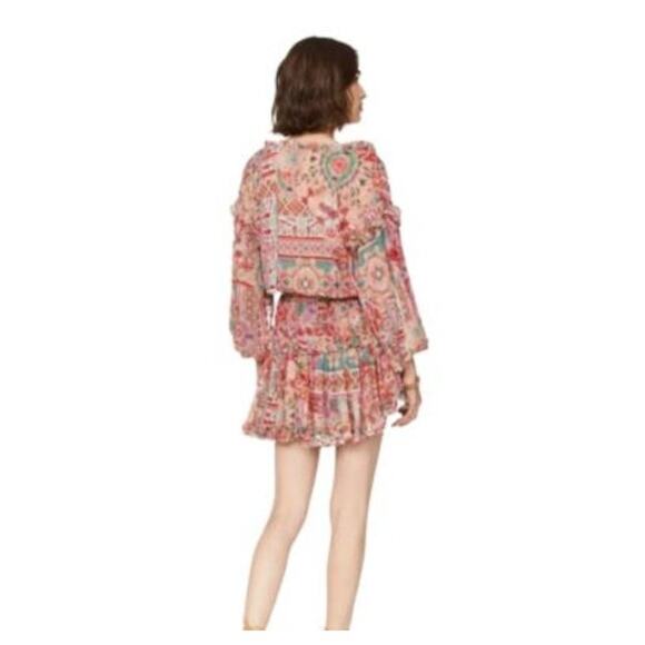Misa Los Angeles “Elena” Long Sleeve Palazzo Tile Tiered Mini Dress – XS NWT! - Picture 4 of 7